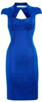Синее атласное платье Karen Millen