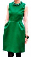 Платье зеленое шерстяное 