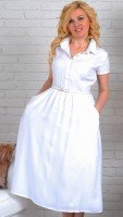 Белое летнее платье из хлопка
